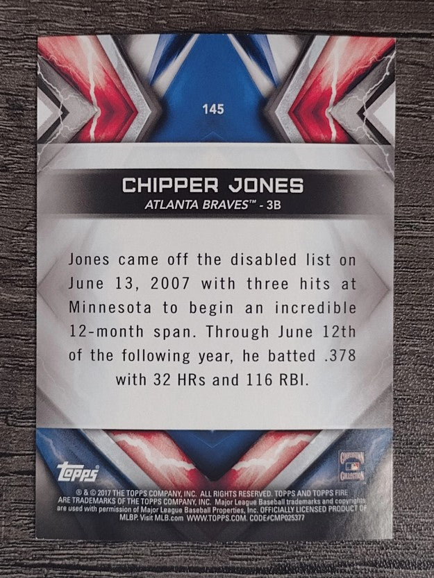 2017 Topps Fire #145 Chipper Jones