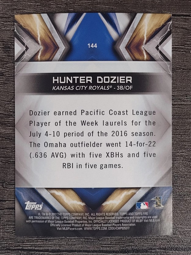 2017 Topps Fire #144 Hunter Dozier RC