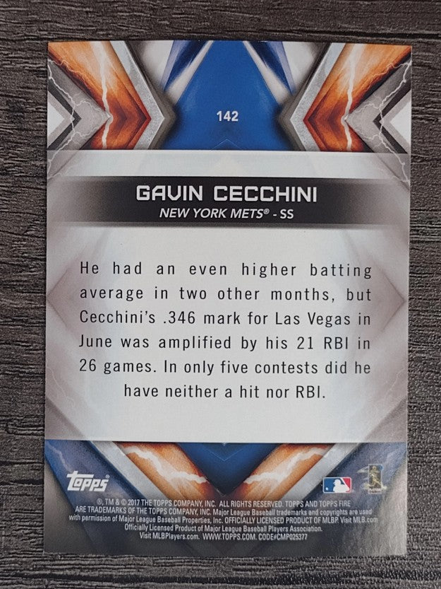 2017 Topps Fire #142 Gavin Cecchini RC