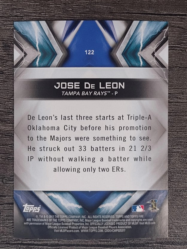 2017 Topps Fire #122 Jose De Leon RC