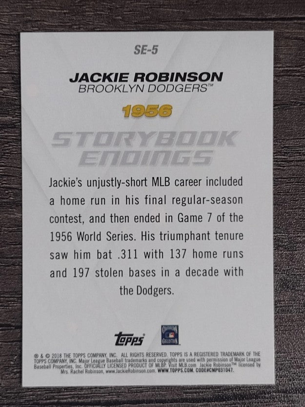 2018 Topps Update Storybook Endings #SE5 Jackie Robinson