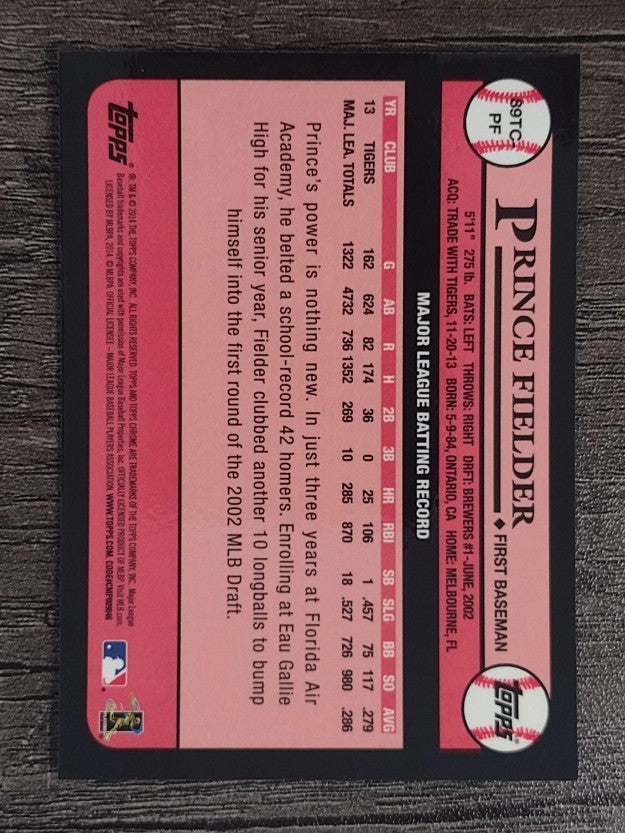 2014 Topps Chrome '89 Chrome Refractors #89TCPF Prince Fielder