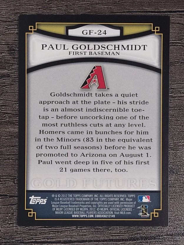 2012 Topps Gold Futures #GF24 Paul Goldschmidt