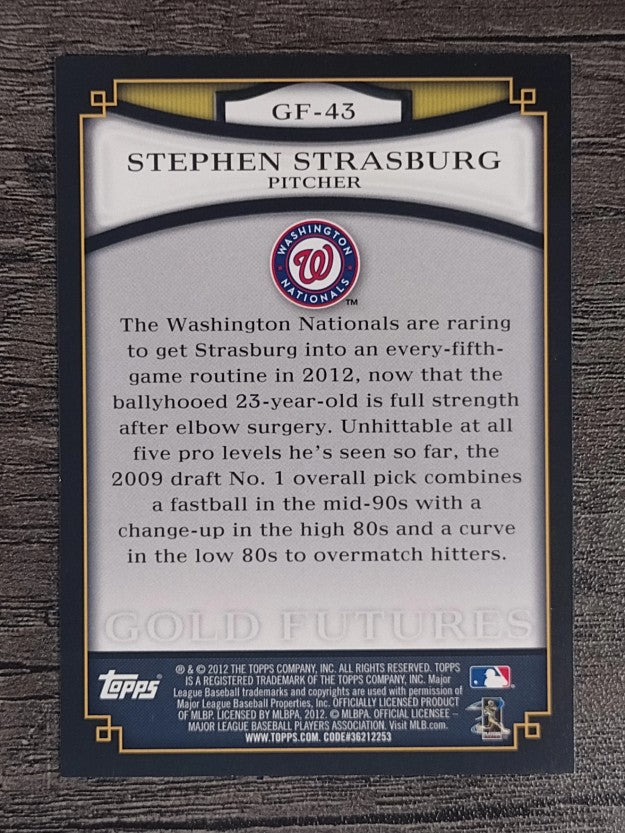2012 Topps Gold Futures #GF43 Stephen Strasburg
