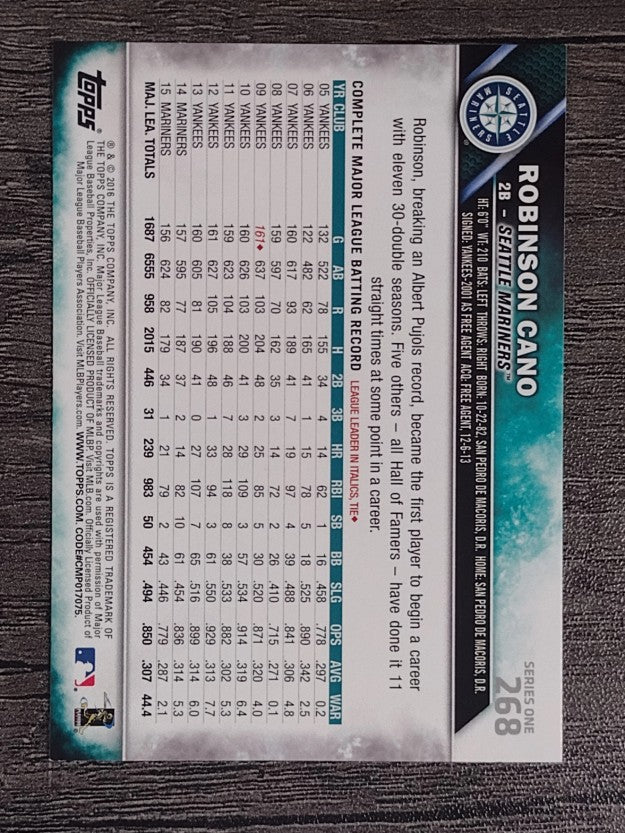 2016 Topps Rainbow Foil #268 Robinson Cano