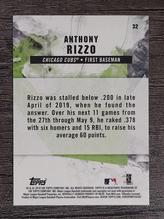 2019 Topps Fire #32 Anthony Rizzo