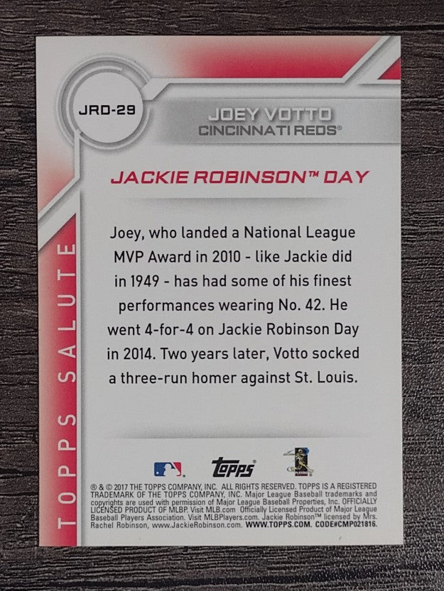 2017 Topps Jackie Robinson Day #JRD29 Joey Votto