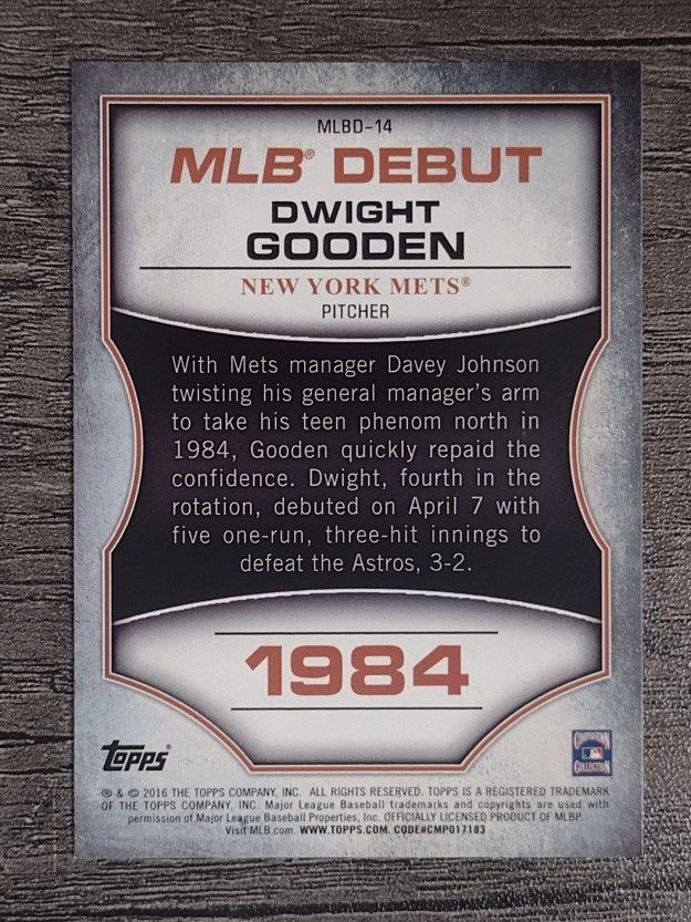 2016 Topps MLB Debut Silver #MLBD14 Dwight Gooden