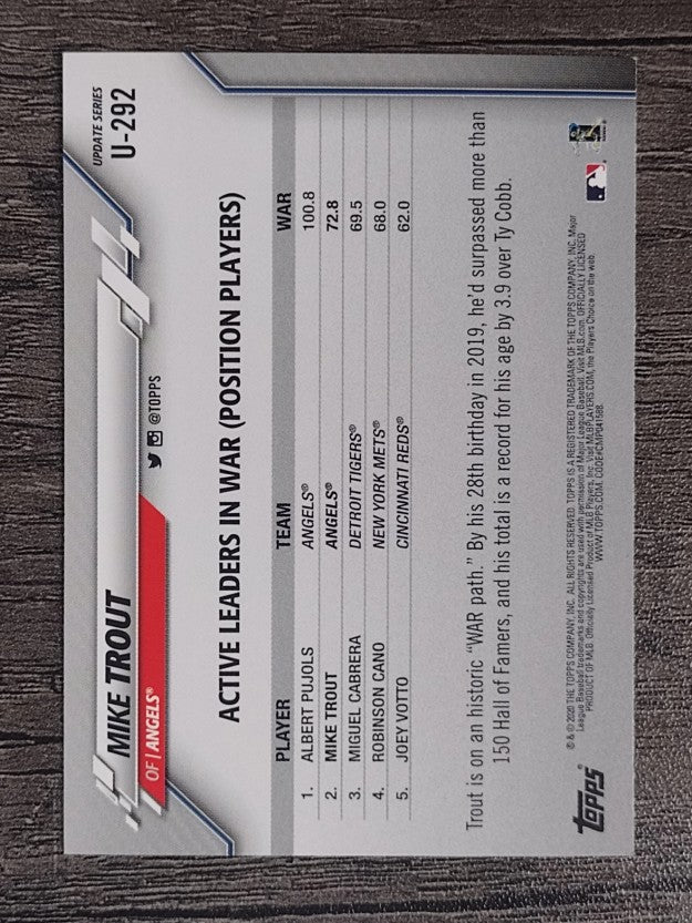 2020 Topps Update #U292 Mike Trout