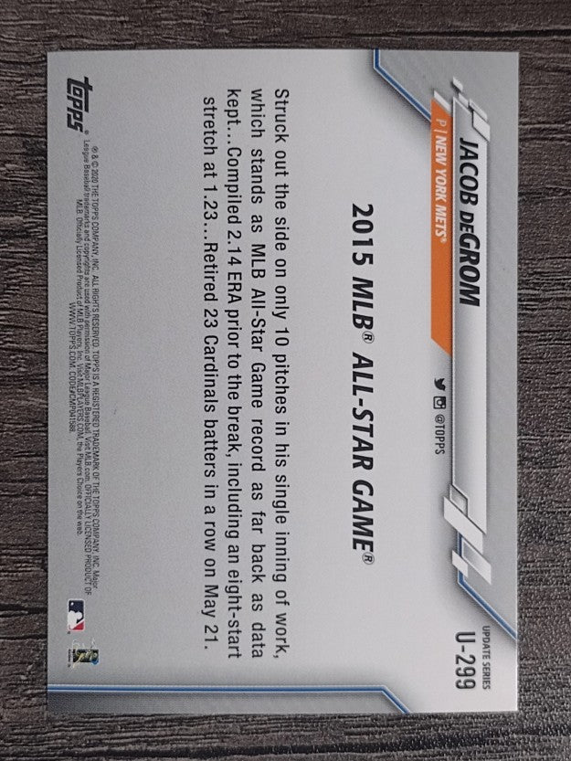 2020 Topps Update #U299 Jacob deGrom AS
