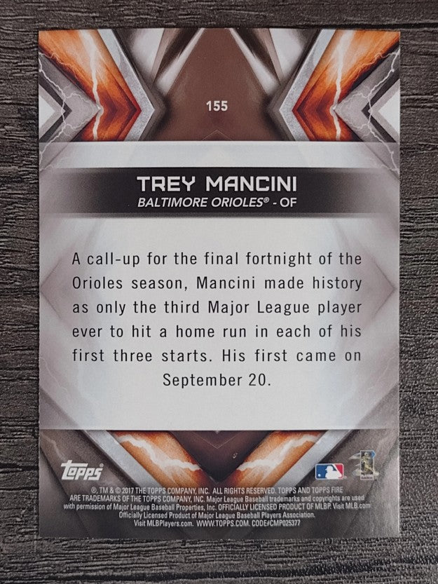 2017 Topps Fire #155 Trey Mancini RC
