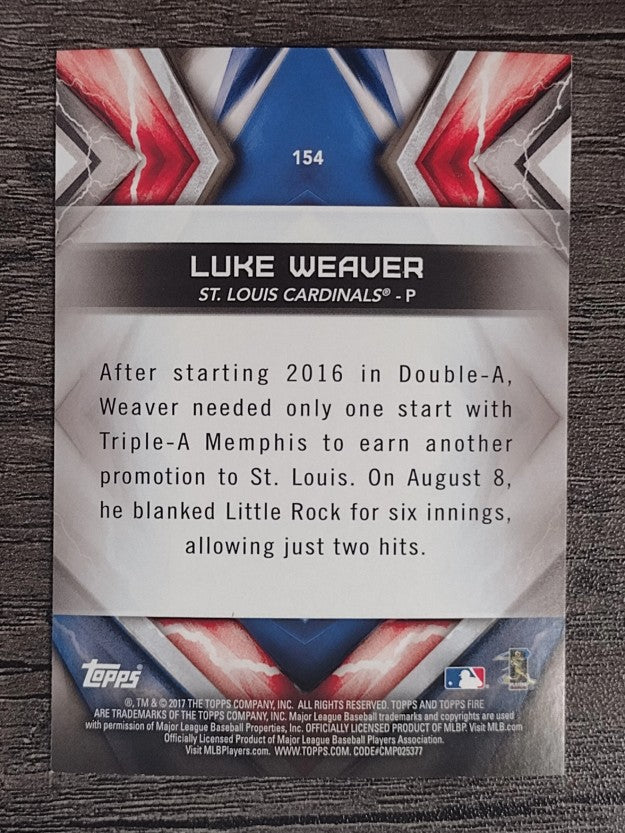 2017 Topps Fire #154 Luke Weaver RC