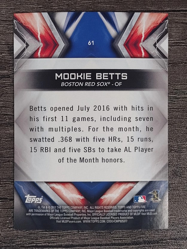 2017 Topps Fire #61 Mookie Betts
