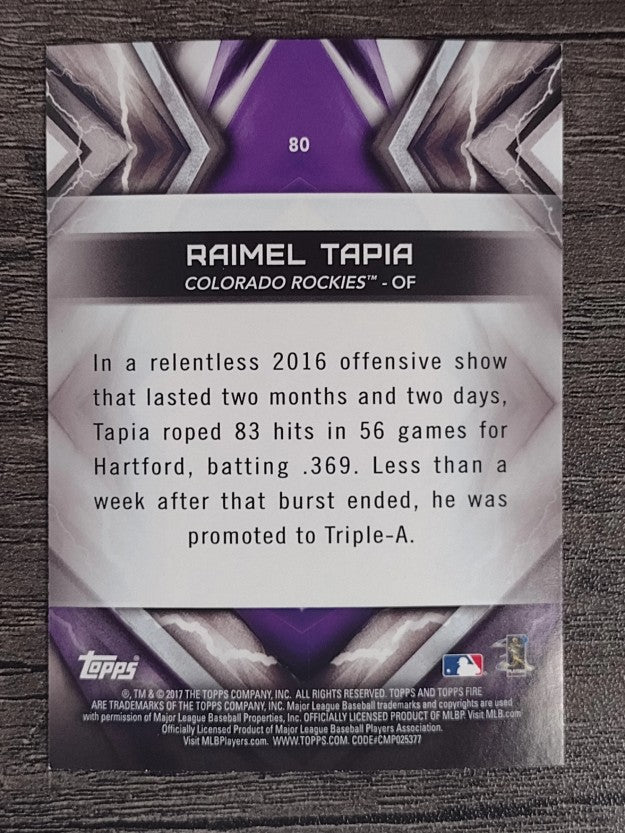 2017 Topps Fire #80 Raimel Tapia RC