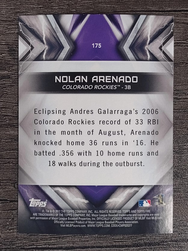 2017 Topps Fire #175 Nolan Arenado