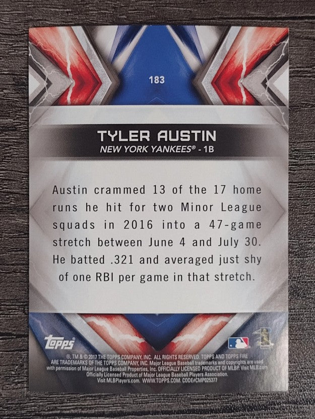 2017 Topps Fire #183 Tyler Austin RC