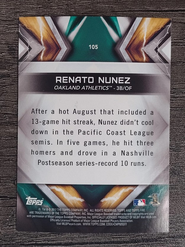 2017 Topps Fire #105 Renato Nunez RC