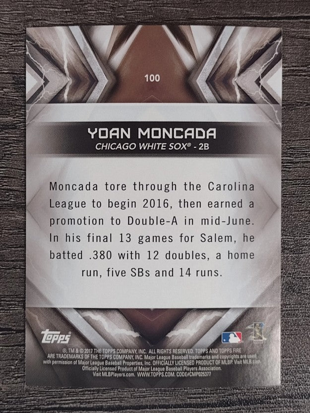 2017 Topps Fire #100 Yoan Moncada RC