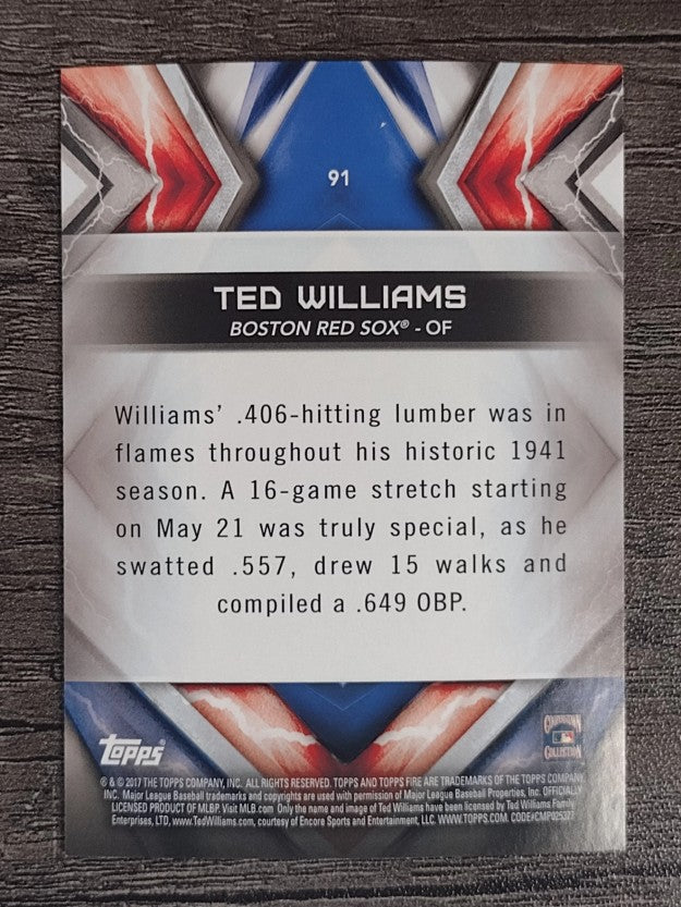 2017 Topps Fire #91 Ted Williams