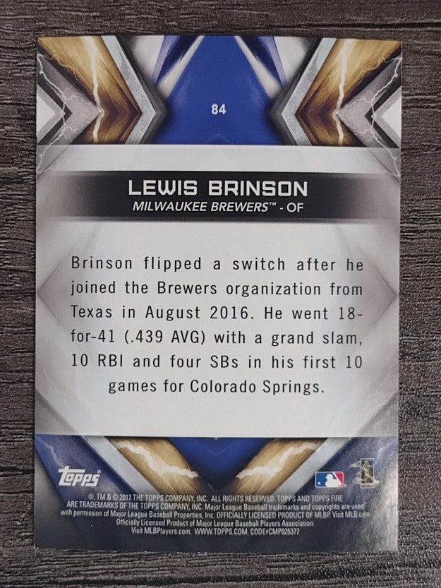 2017 Topps Fire #84 Lewis Brinson RC