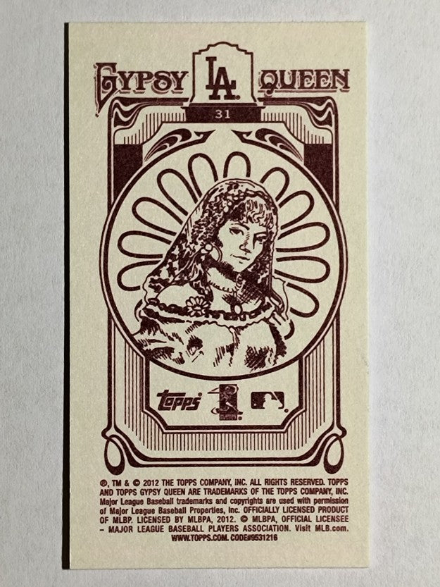 2012 Topps Gypsy Queen Mini Gypsy Queen Back #31 Ted Lilly