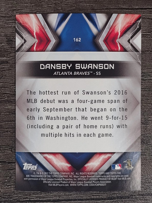 2017 Topps Fire #162 Dansby Swanson RC