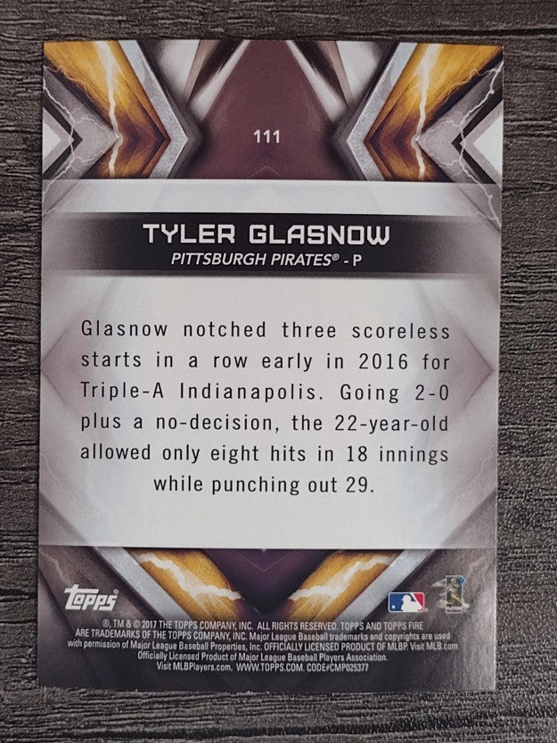2017 Topps Fire #111 Tyler Glasnow RC
