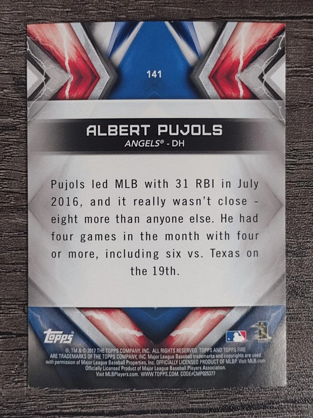 2017 Topps Fire #141 Albert Pujols
