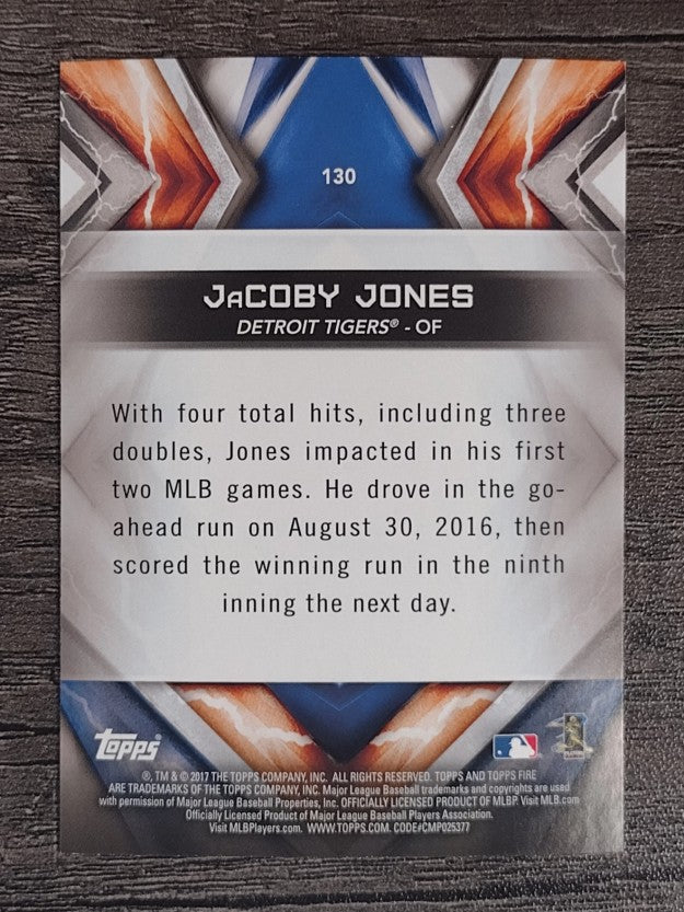 2017 Topps Fire #130 JaCoby Jones RC