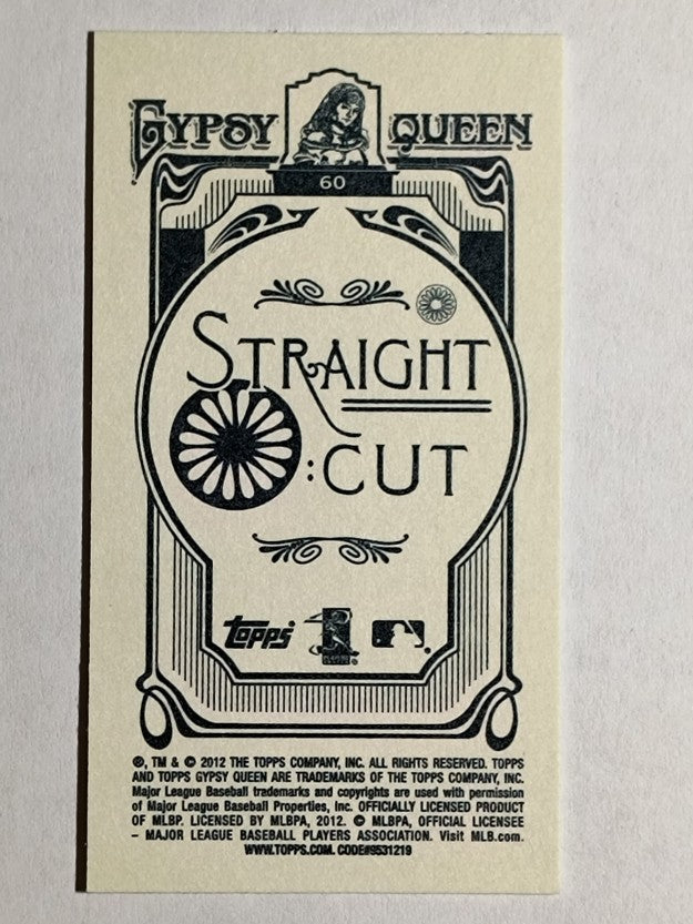 2012 Topps Gypsy Queen Mini Straight Cut Back #60 Jacoby Ellsbury