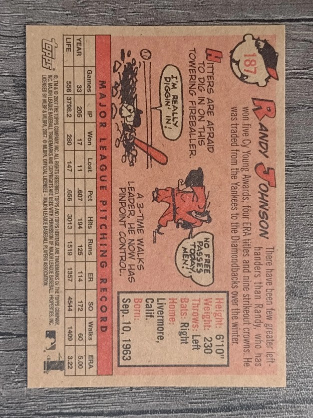 2007 Topps Heritage #187 Randy Johnson