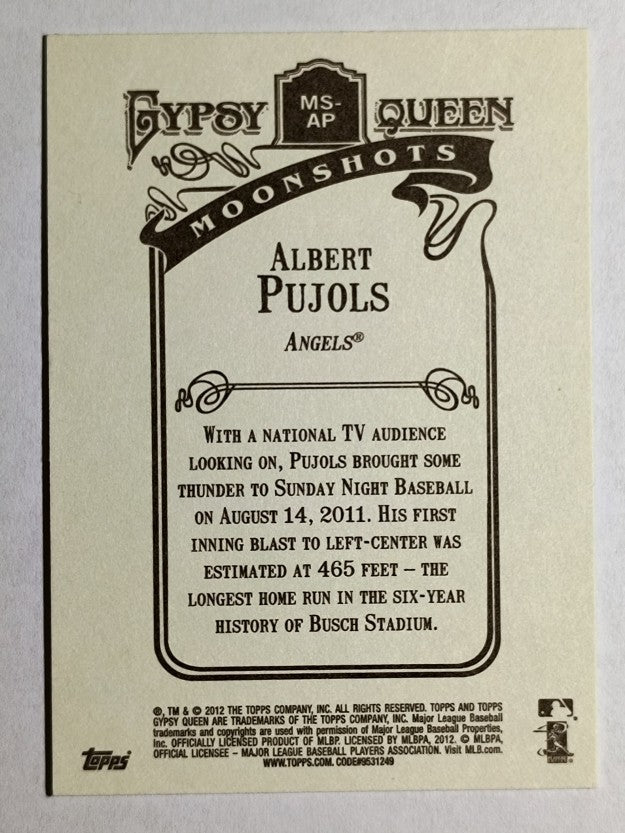 2012 Topps Gypsy Queen Moonshots #AP Albert Pujols