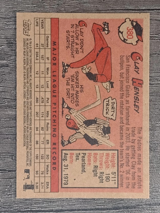 2007 Topps Heritage #380 Clay Hensley