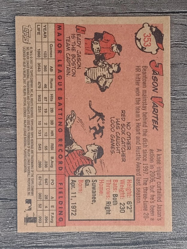 2007 Topps Heritage #353 Jason Varitek