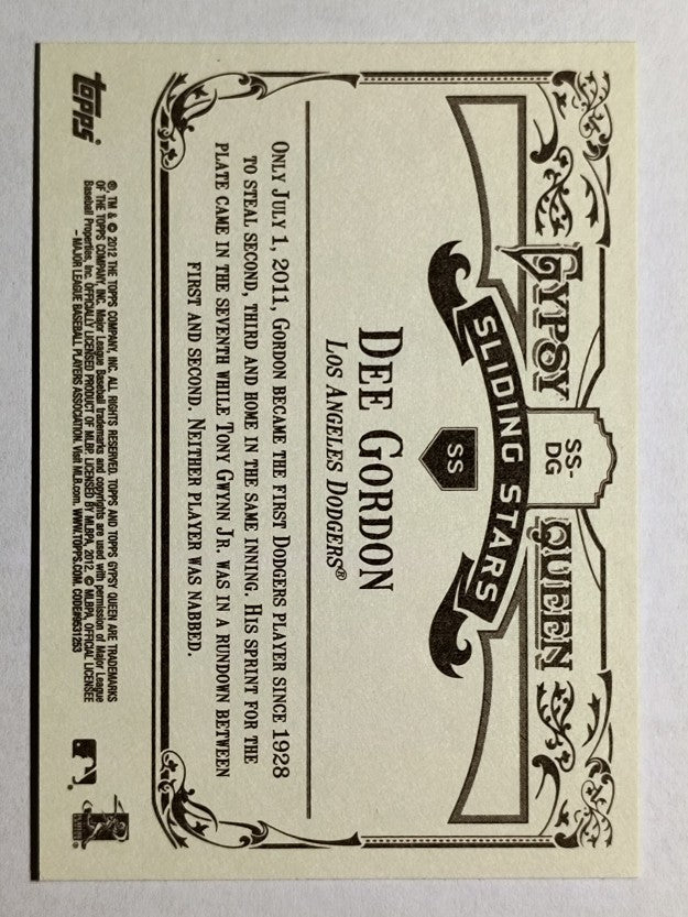 2012 Topps Gypsy Queen Sliding Stars #DG Dee Gordon