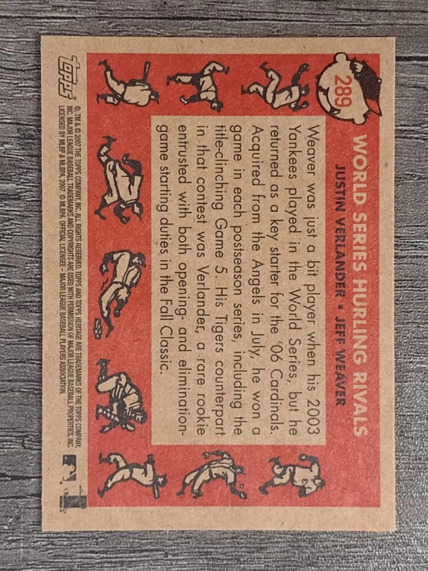 2007 Topps Heritage #289 Justin Verlander/Jeff Weaver