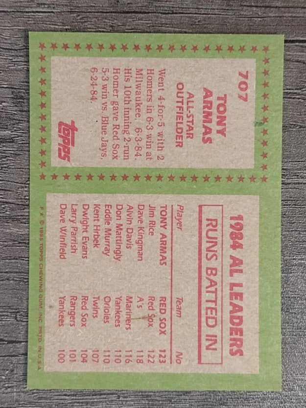 1985 Topps #707 Tony Armas AS