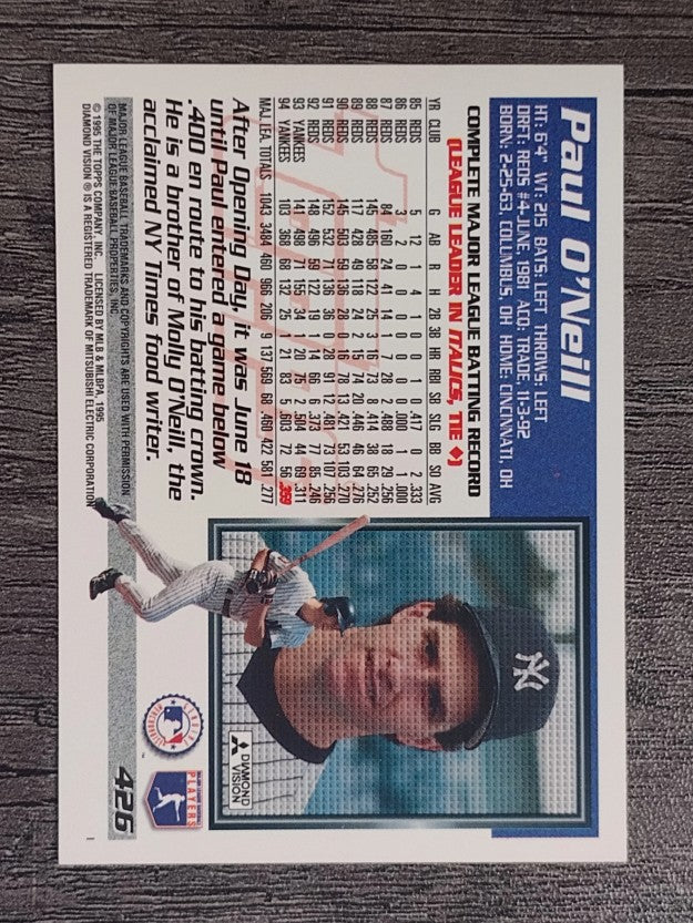 1995 Topps #426 Paul O'Neill