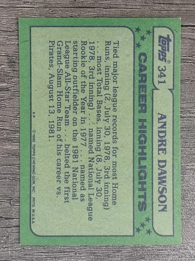 1982 Topps #341 Andre Dawson AS