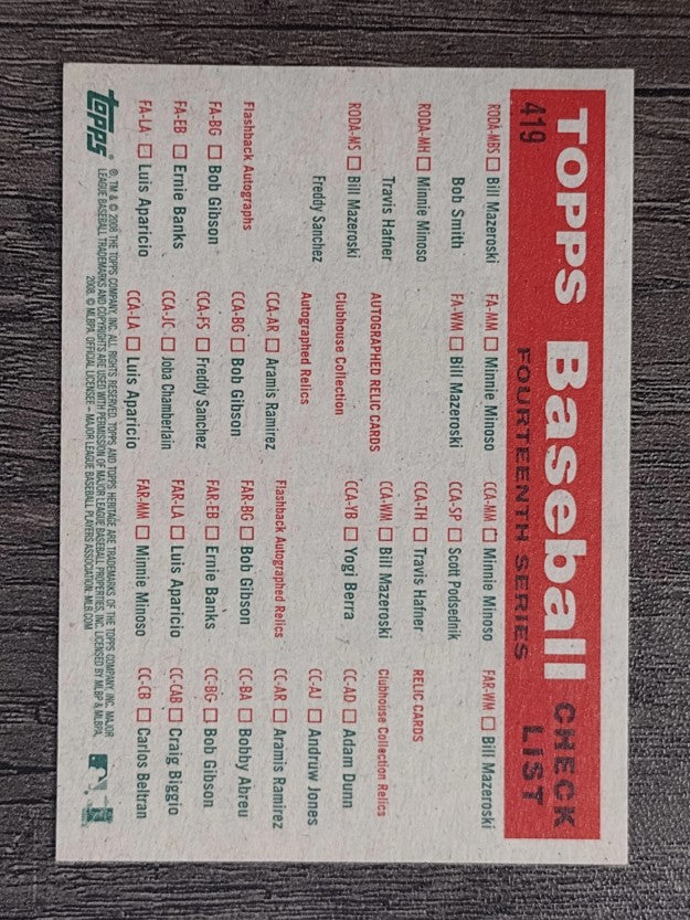 2008 Topps Heritage #419 Atlanta Braves