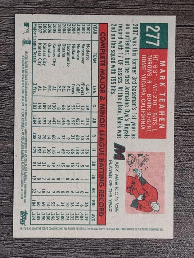 2008 Topps Heritage #277 Mark Teahen