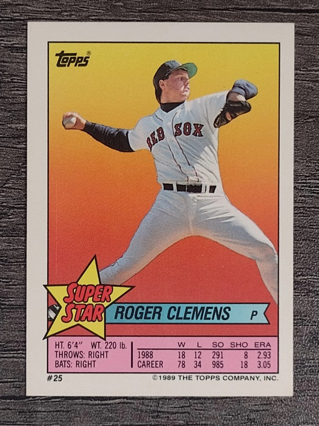 1989 Topps Sticker Backs #25 Roger Clemens