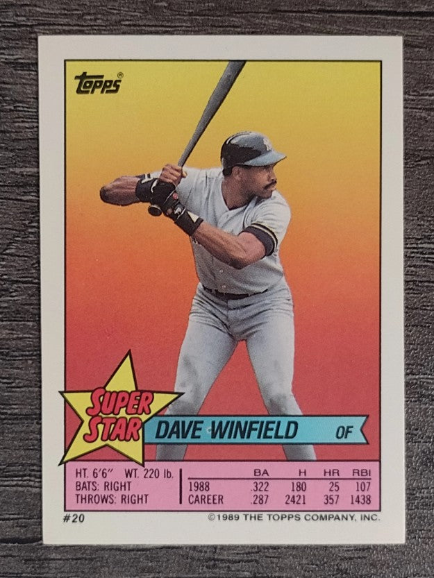 1989 Topps Sticker Backs #20 Dave Winfield