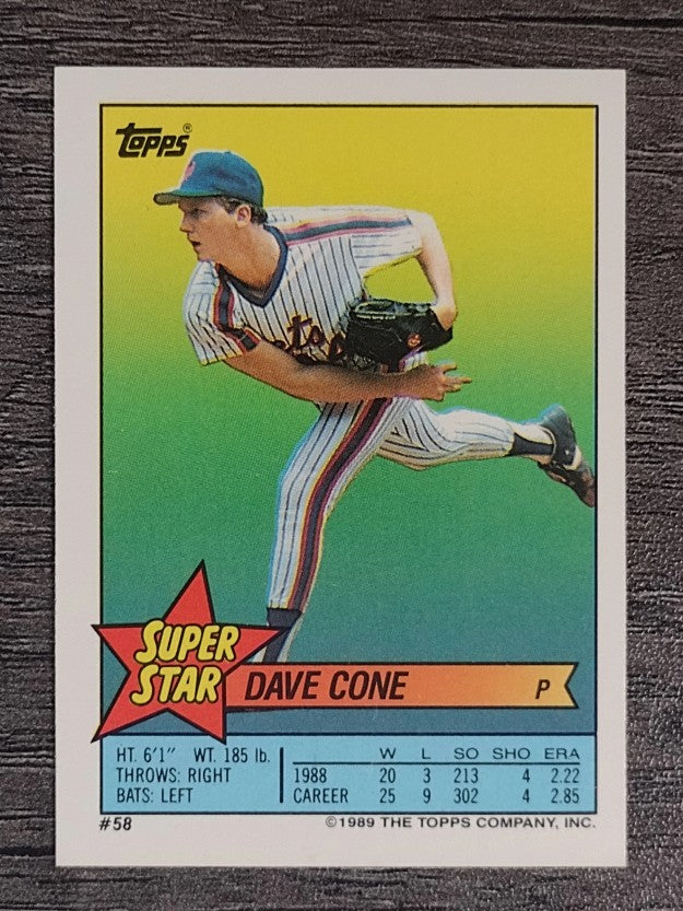1989 Topps Sticker Backs #58 Dave Cone