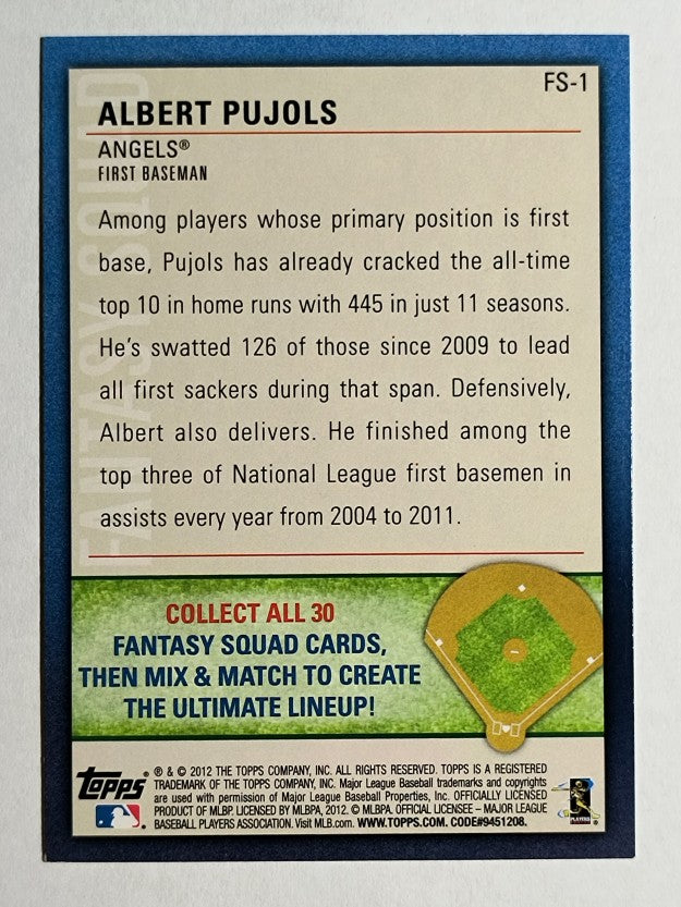2012 Topps Opening Day Fantasy Squad #FS1 Albert Pujols
