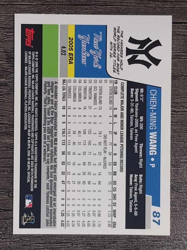 2006 Topps Opening Day #87 Chien-Ming Wang