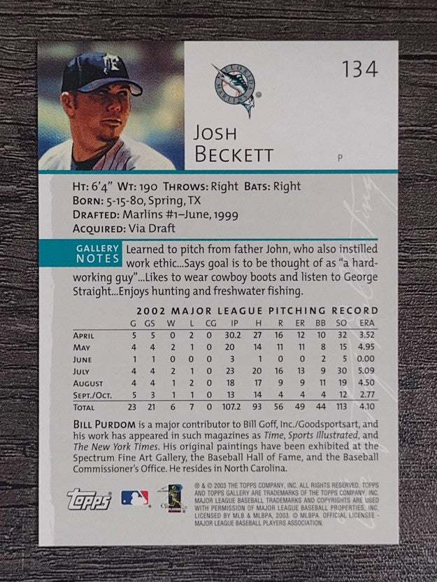 2003 Topps Gallery #134 Josh Beckett