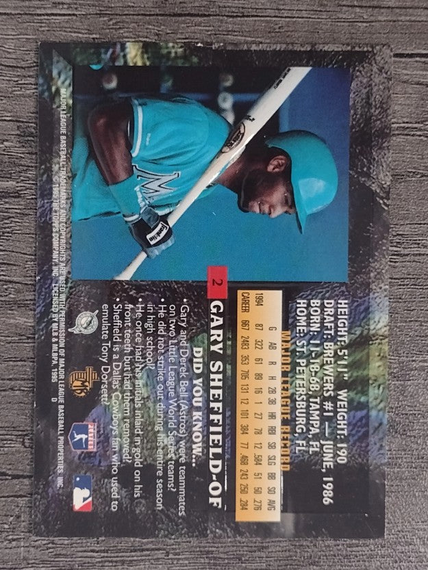 1995 Topps Embossed #2 Gary Sheffield