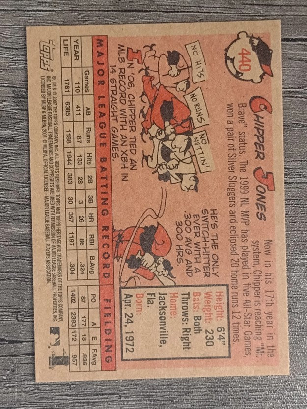 2007 Topps Heritage #440 Chipper Jones