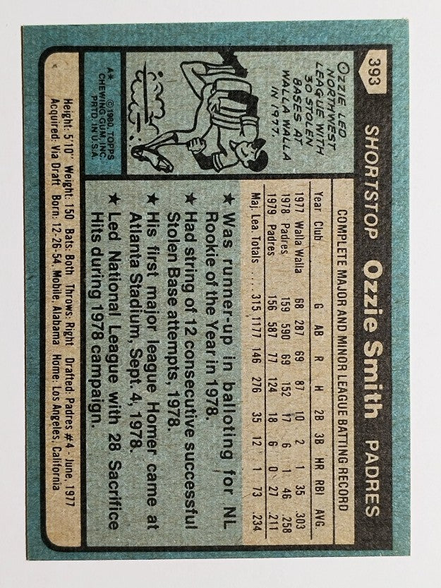 1980 Topps #393 Ozzie Smith (EXMT)
